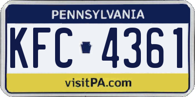 PA license plate KFC4361