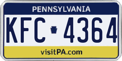 PA license plate KFC4364