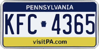 PA license plate KFC4365