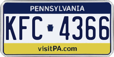 PA license plate KFC4366