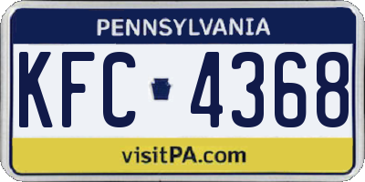 PA license plate KFC4368
