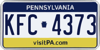 PA license plate KFC4373