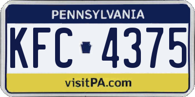 PA license plate KFC4375