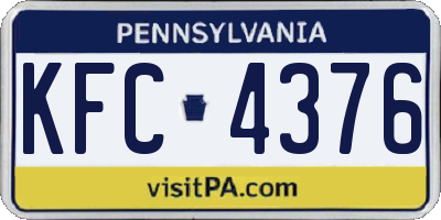 PA license plate KFC4376