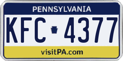 PA license plate KFC4377