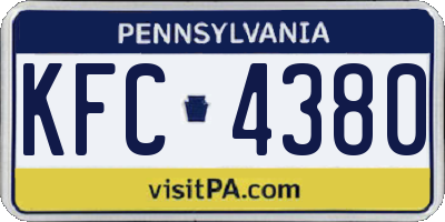 PA license plate KFC4380