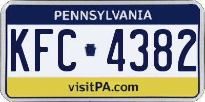PA license plate KFC4382