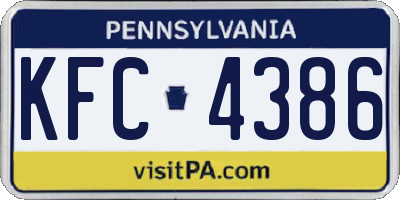 PA license plate KFC4386