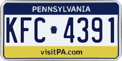 PA license plate KFC4391
