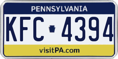 PA license plate KFC4394