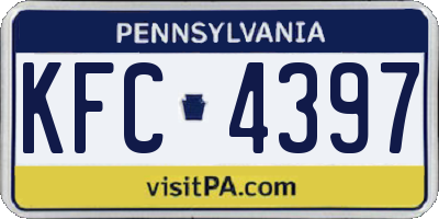 PA license plate KFC4397