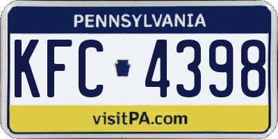 PA license plate KFC4398