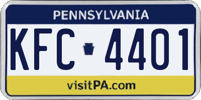 PA license plate KFC4401