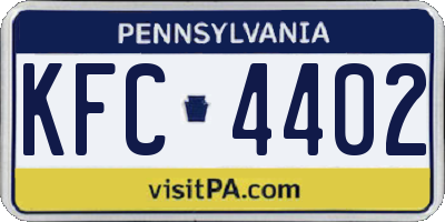 PA license plate KFC4402
