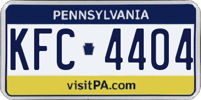 PA license plate KFC4404