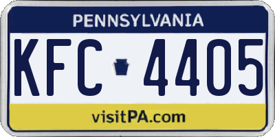 PA license plate KFC4405