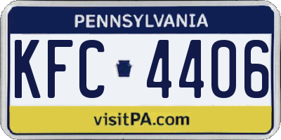 PA license plate KFC4406