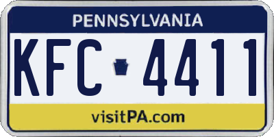 PA license plate KFC4411
