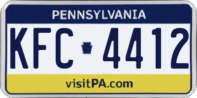 PA license plate KFC4412