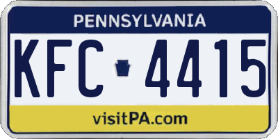 PA license plate KFC4415