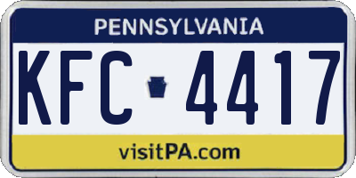 PA license plate KFC4417