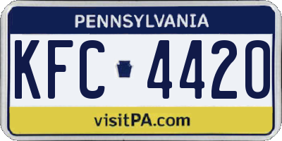 PA license plate KFC4420