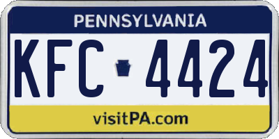 PA license plate KFC4424