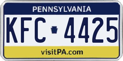 PA license plate KFC4425
