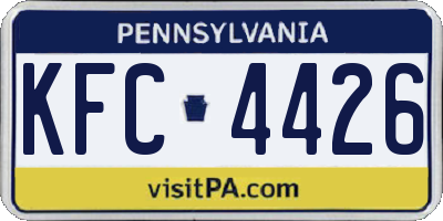 PA license plate KFC4426