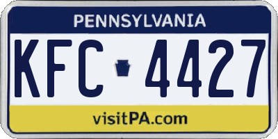 PA license plate KFC4427