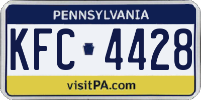 PA license plate KFC4428