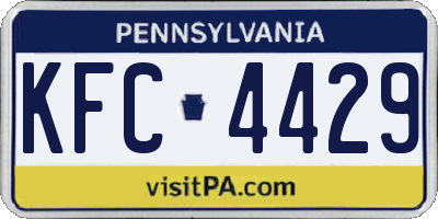 PA license plate KFC4429