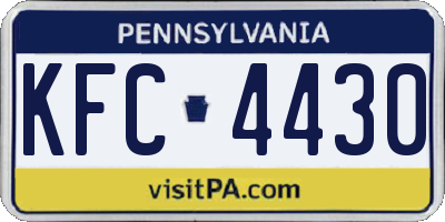 PA license plate KFC4430