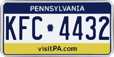 PA license plate KFC4432