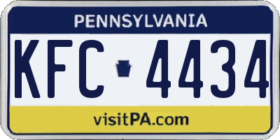 PA license plate KFC4434