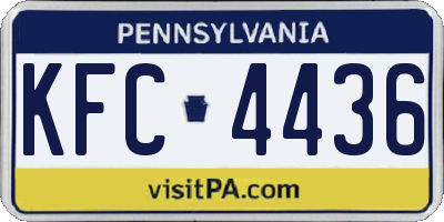 PA license plate KFC4436