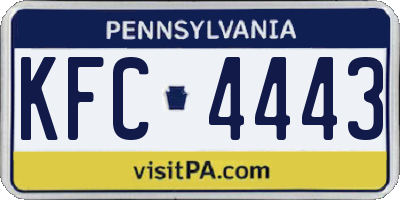PA license plate KFC4443