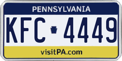 PA license plate KFC4449