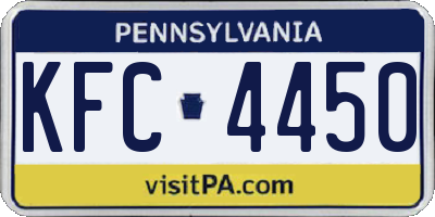 PA license plate KFC4450
