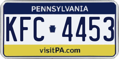 PA license plate KFC4453