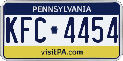 PA license plate KFC4454