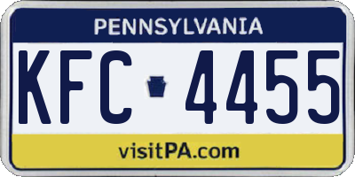 PA license plate KFC4455