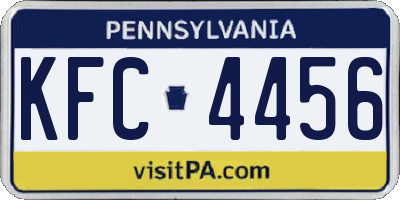 PA license plate KFC4456