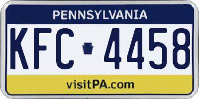 PA license plate KFC4458