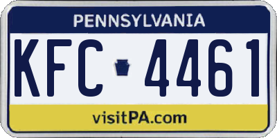 PA license plate KFC4461