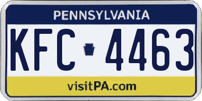 PA license plate KFC4463