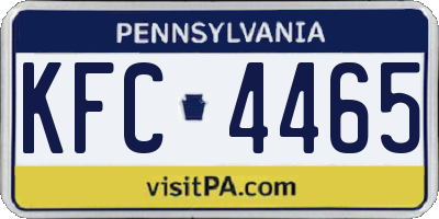 PA license plate KFC4465
