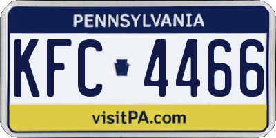 PA license plate KFC4466