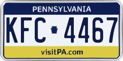 PA license plate KFC4467