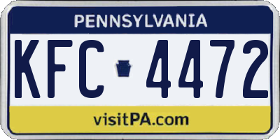PA license plate KFC4472